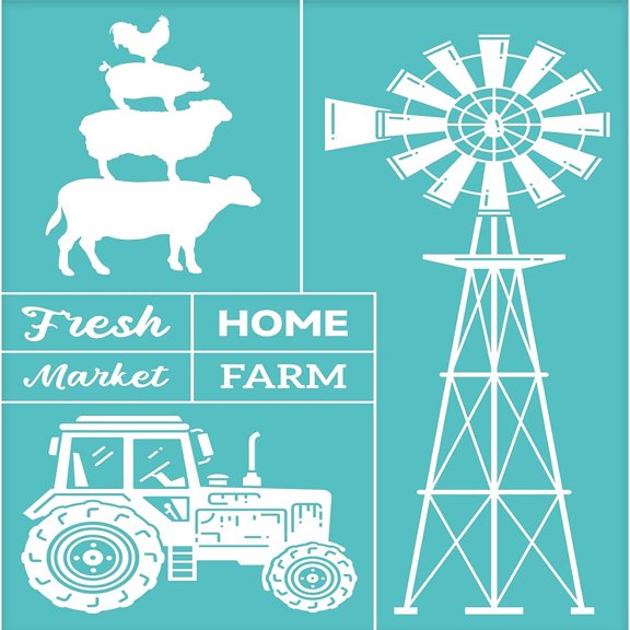 2pcs 2pcs Self-Adhesive Silk Screen Printing Stencil Windmill Pattern Stencil Reusable Mesh Stencils Transfer Washable Home Decor for DIY T-Shirt Pillow Fabric Painting Decoration - 11x 8.5Inch