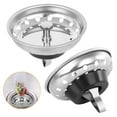 thumbnail image 1 of 2pcs 3.19" Wide Rim Kitchen Sink Stopper, Stainless Steel Drain Filter Strainer, Kitchen Sink Strainer Basket with Rubber Stopper, Universal Kitchen Sink Strainer, Prevent Kitchen Sink Clog, 1 of 8