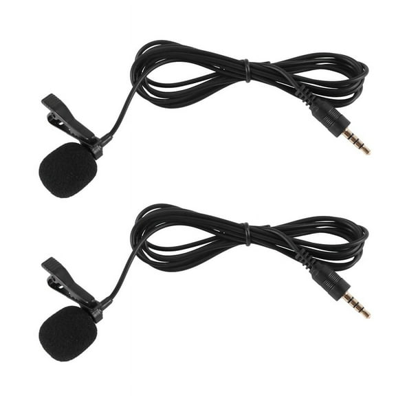 2pcs 3.5 mm Computer Clip-on Mini Microphone