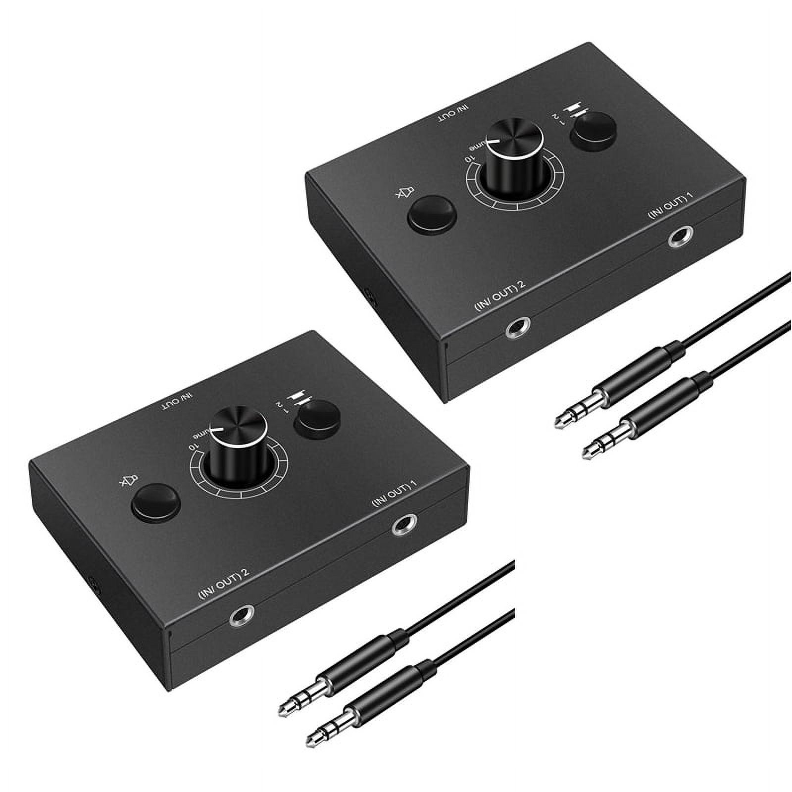 2pcs 3.5mm Audio Switcher, 2 Input 1 Output/1 Input 2 Output Audio