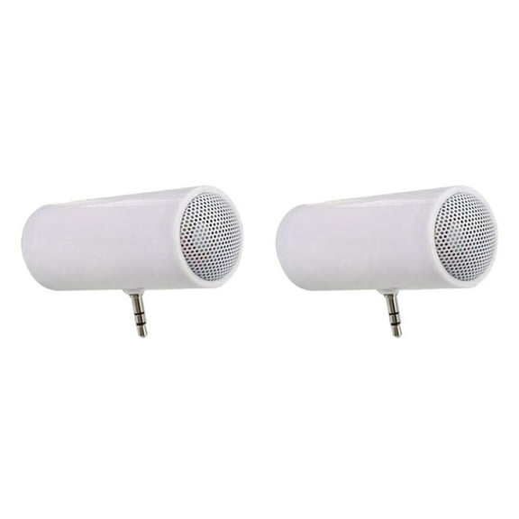 2pcs 3.5mm Jack Stereo Mini Speaker Portable MP3 Music Player Speaker Amplifier Loudspeaker for Phone Tablet PC-White