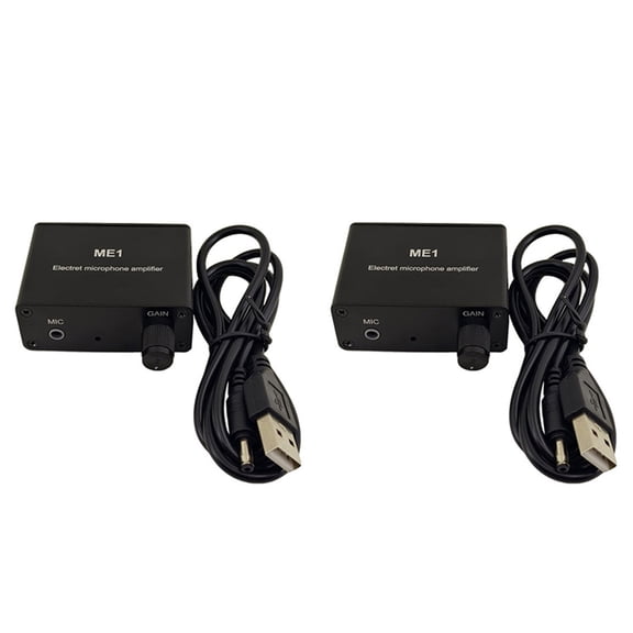 2pcs 3.5mm ME1 Condenser Microphone Headphone Amplifier Audio Preamplifier Mixing Board
