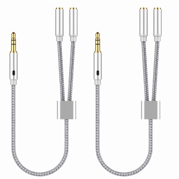 2pcs 3.5mm Male to Double Female Audio Cable Headphone Splitter for High Fidelitys Sound Sharing in Music and Movies