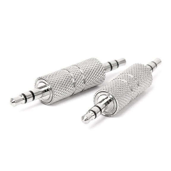 2pcs 3.5mm Stereo Male to 3.5mm Male Headphone Audio Adapter Coupler Connector