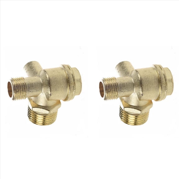 2pcs 3/8 Inch Female Thread Tube Connector Air Compressor Check Valve,2 x Air Compressor Check Valve,Gold