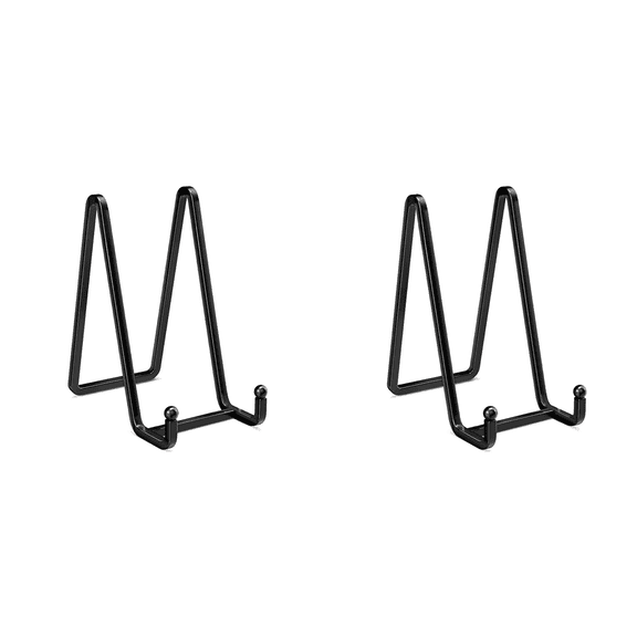 2pcs 3 Inch Plate Stands for Display Metal Frame Holder Stand Picture, Decorative Plate, Book, Photo Easel