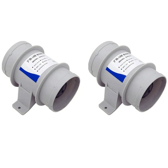2pcs 3 Inch in-Line Blowers Boat Bilge Blower Cool Fan Marine Cabin Ventilation 12V,RV and Marine Accessories