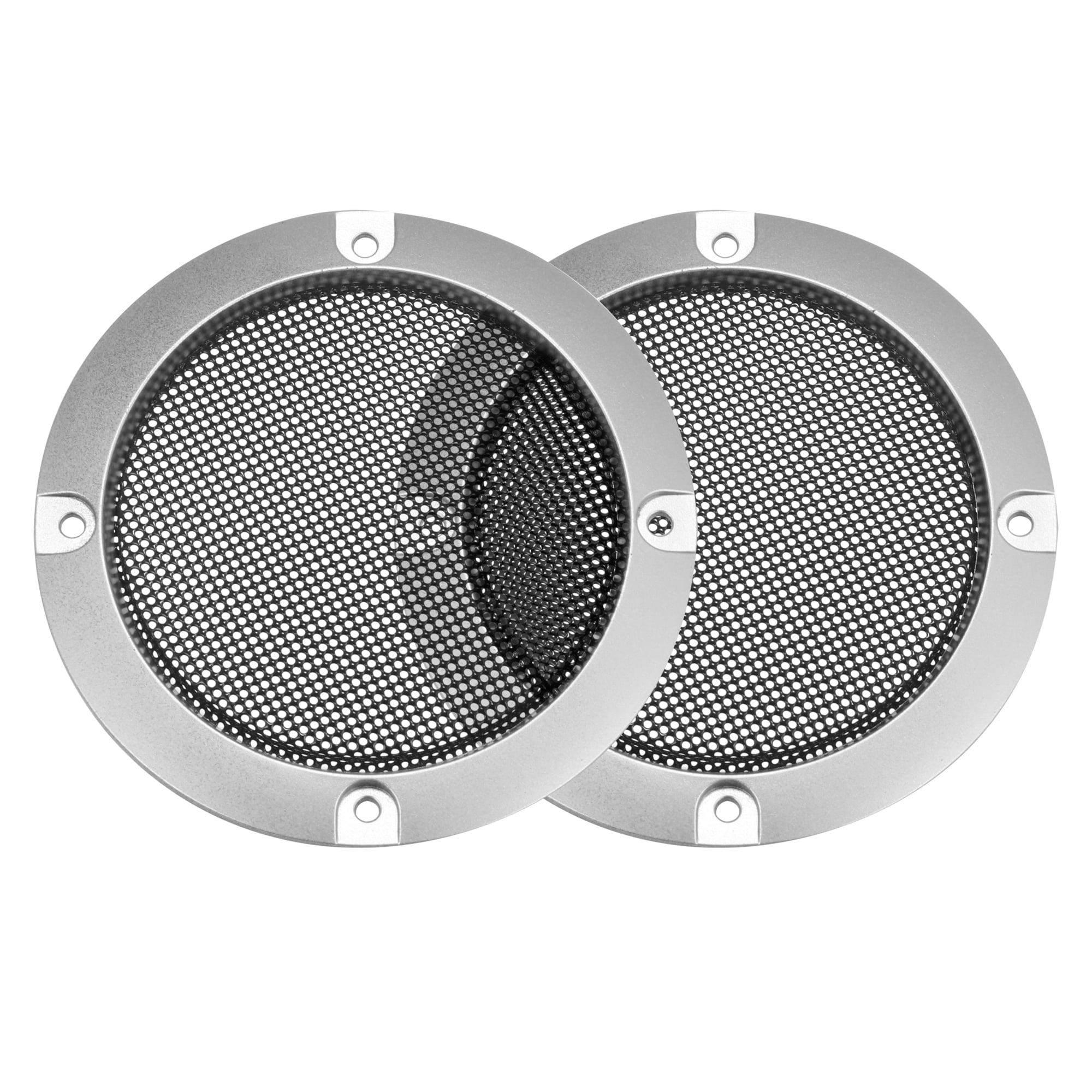 2pcs 3" Speaker Grille Cover Mesh Trim Round Subwoofer Grille Silver