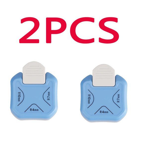 2pcs 3-in-1 Paper Corner Rounder Punch - 3-Way R4 R5 R7 R10 Corner Cutter, DIY Laminate Paper Chamfer Tool, Durable for Craft Journaling Scrapbook Paper Edge Trimming Home Office Use, Multicolor