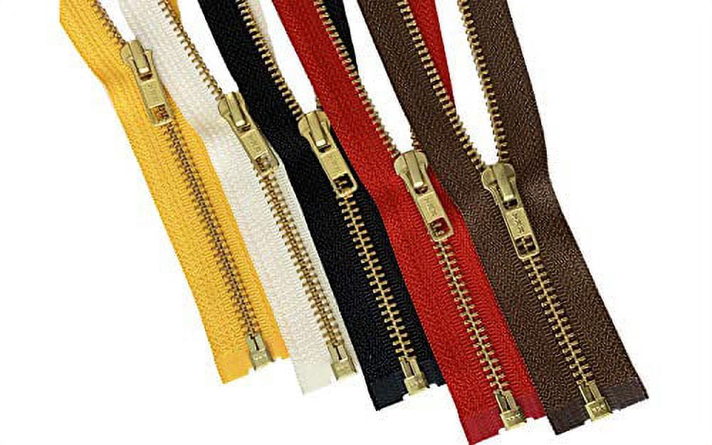 2pcs 30 inches Ykk Number 5 Brass Metal Zippers Bulk Separating for Sewing  Coats Zipper Made in USA (Beige - 572) 