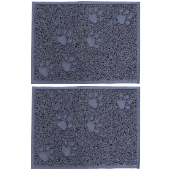 2pcs Gray Pet Litter Mats 30x40cm for Puppy, Dog, Cat - Small Footprint Resistant Sleeping Pads and Cleaning Carpets
