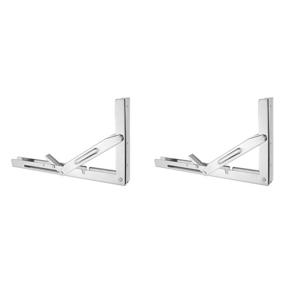 2pcs 300 X 165mm 500Lbs Stainless Steel 304 Folding Shelf Bench Table Bracket Triangular Support Wall Mounted