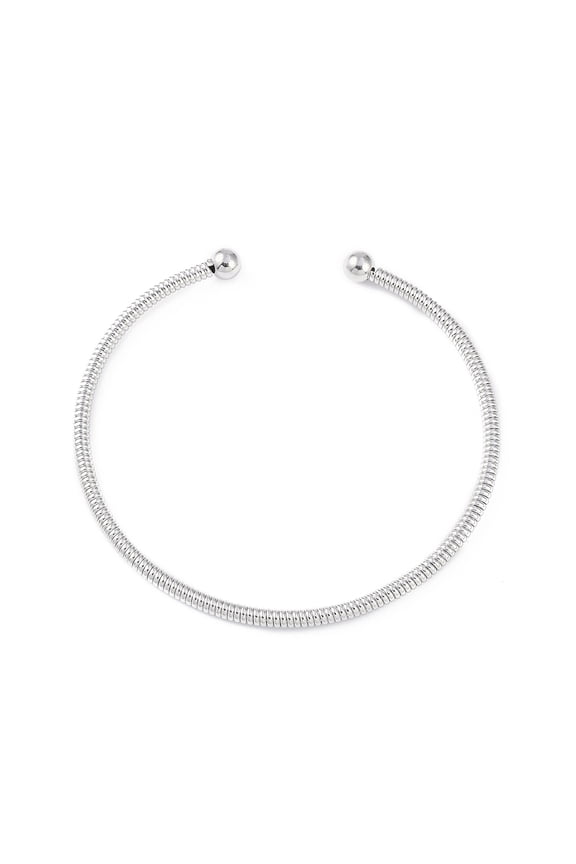 2pcs 304 Stainless Steel Elasticity Necklaces for Women Cuff Collar Necklaces Stainless Steel color 15.75x0.47 inch(40x1.2cm)