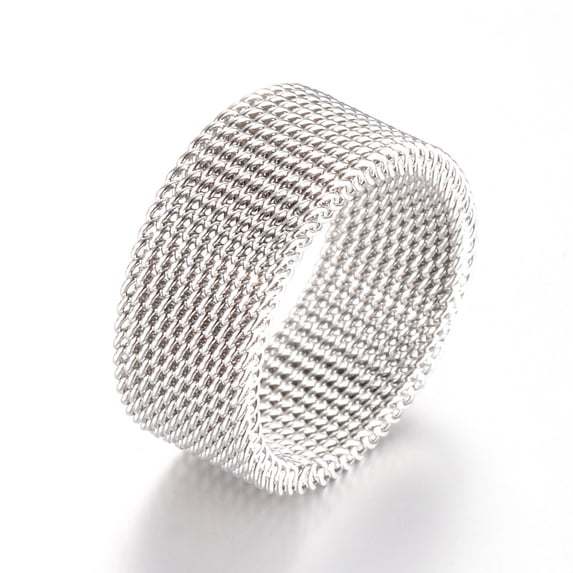 2pcs 304 Stainless Steel Finger Rings Stainless Steel Color 18mm