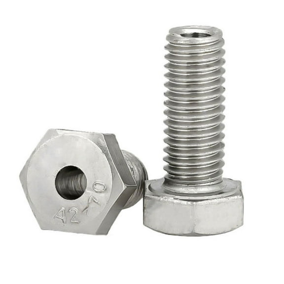 (2pcs) 304 Stainless Steel Hexagon Hollow Threaded Through Hole Suit Bolts M12x20mm Aperture (6.2mm).