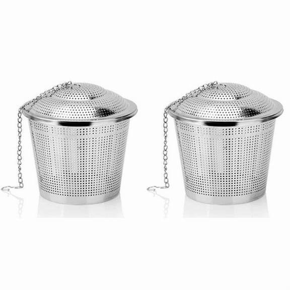 2pcs 304 Stainless Steel Tea Ball Strainer Mesh Infuser Filter Tea Leaf Spice Tea Strainer Boil Soup for Teapot