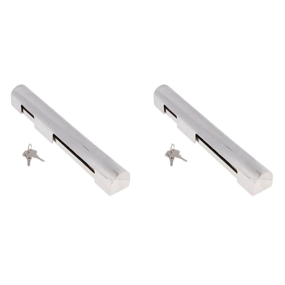 2pcs 30cm Stainless Steel Boat Marine Outboard Marine Motor Lock with Keys for Boat, Fishing Boat,Speedboat