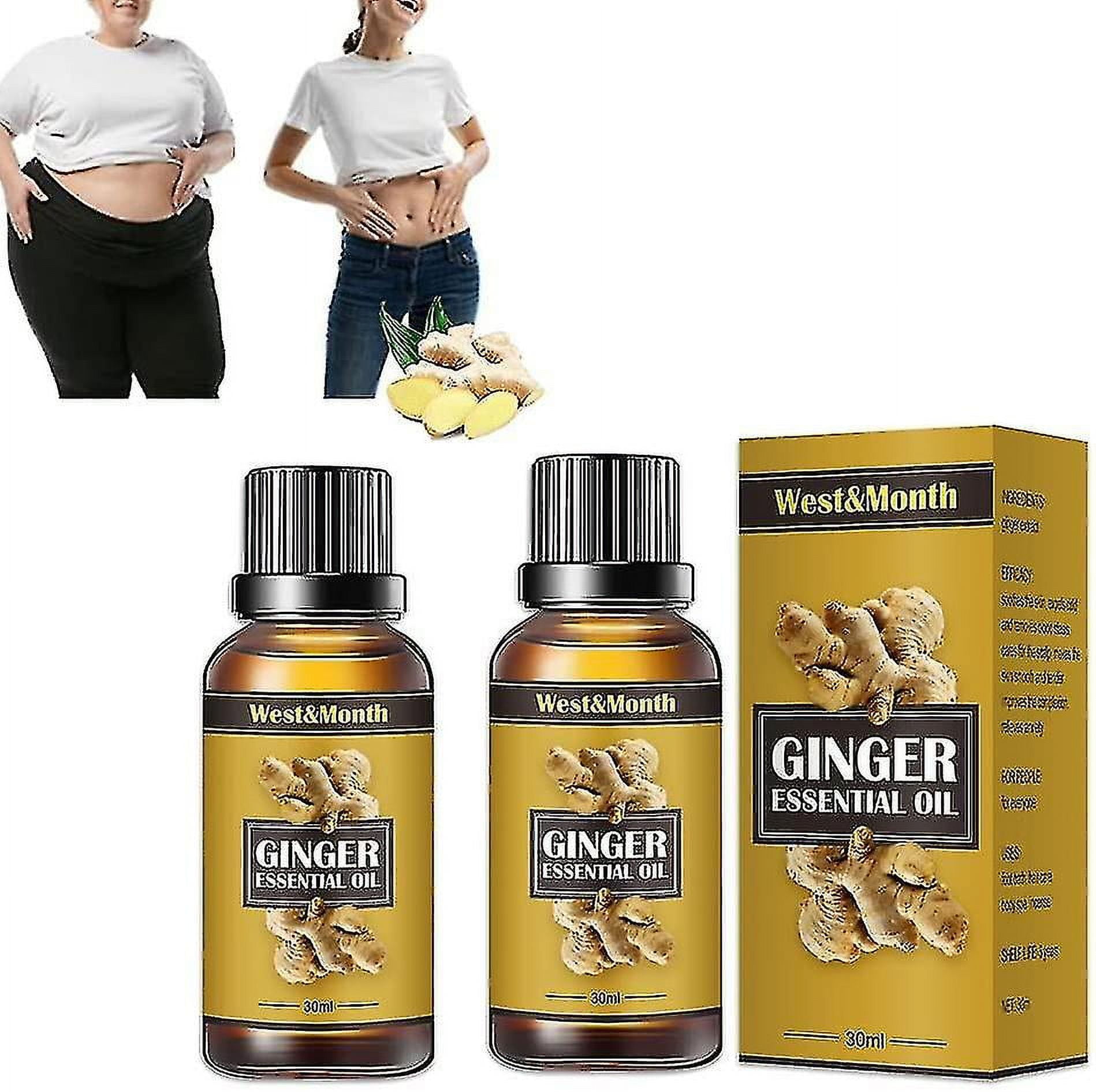 2pcs 30ml Lymph Detoxification Ginger Oil Belly Drainage Ginger Oil