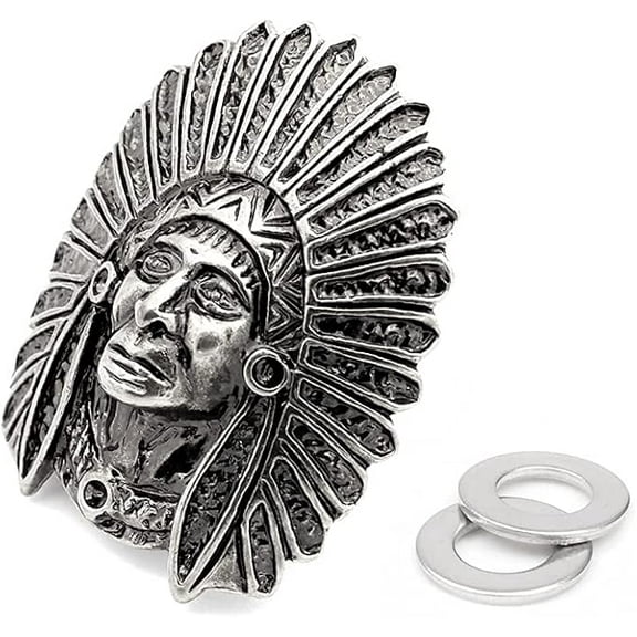 2pcs 32x40 mm Chief Concho Screw Back Leathercraft Decorations CHS89 (Antique Silver)