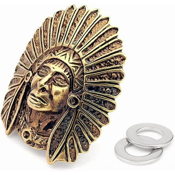 2pcs 32x40 mm Chief Concho Screw Back Leathercraft Decorations CHS89 (Bronze)