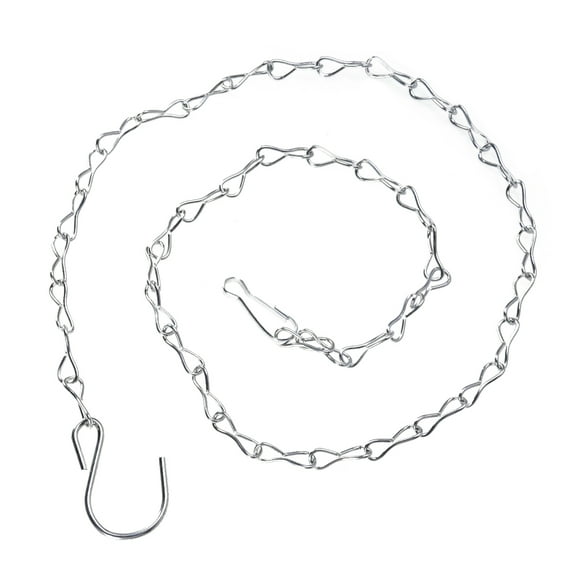 2pcs 35 Inch 8 Shape Hanging Iron Chain for Bird Feeders Planters Lanterns Birdbaths Flower Basket (Galvanized)
