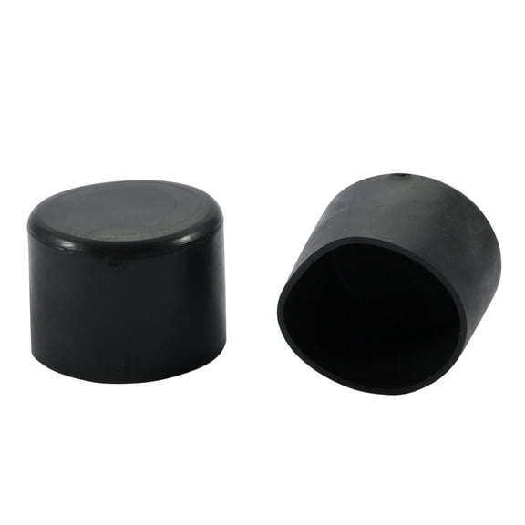 2pcs 35mm Dia Black Rubber Round Plug Chair Leg Insert Caps Cover Protector