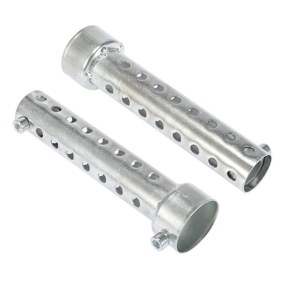 2pcs 35mm Universal Motorbike Exhaust Silencer Exhaust Insert Muffler Pipe Silver Tone