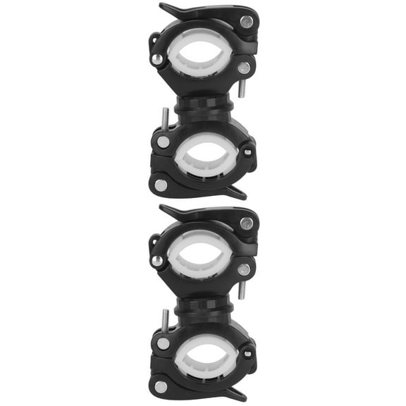 2pcs 360 Degree Rotatable Flashlight Holder Bike Lantern Mount Stand Bracket Clamp Quick Release LED Torch Lamp Clip Grip (Black and White)