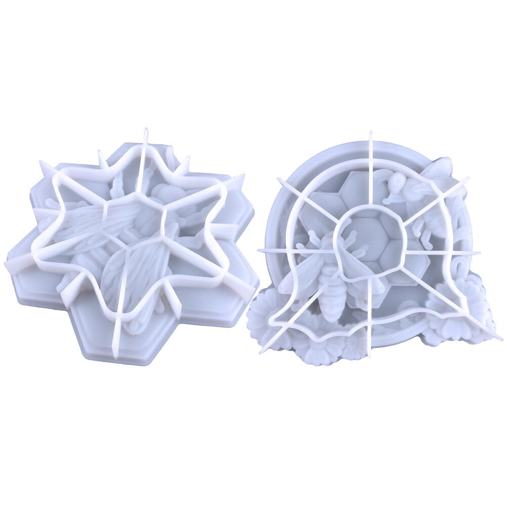 2pcs 3D Bee Shaped Mold DIY Home Wall Ornament Mold Silicone Bee Crafts Molds