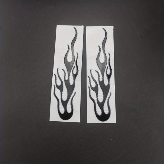 2pcs 3D Flame Reflective Decals for Cars & Motorcycles - Style & Safety to Your Ride
