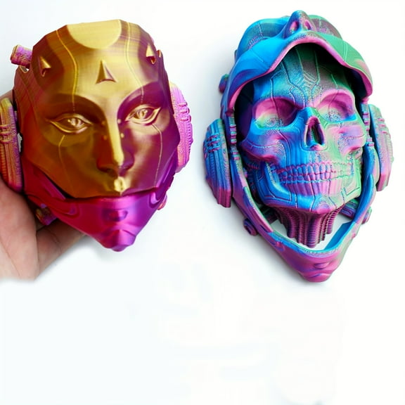 2pcs 3D Printed Skeleton Mechanical mask Models,Flexible Joint Animal lacertid Figurines, Stress Relief, Fidget restlessness, ADHD Toys, Surprise Fantasy Gifts