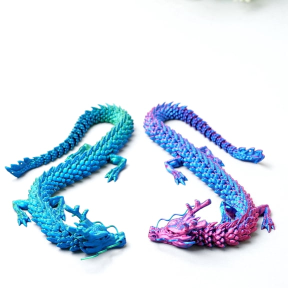 2pcs 3D Printed dragon ,Flexible Joint Animal lacertid Figurines,Realistic Eyes, Home Office Decor,Fidget Toy for Adults Teens Boy Festival Gifts