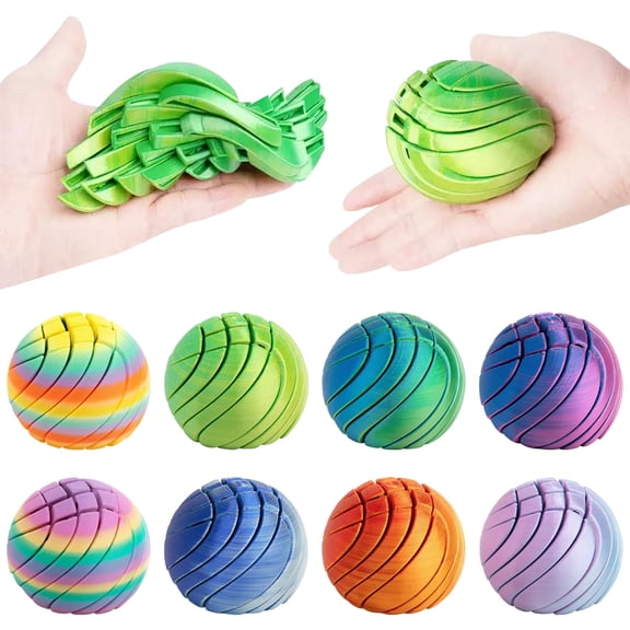 2pcs 3D Printing Decompression Deformation Ball, Home Office Desktop Decoration, Perfect Gift For Others