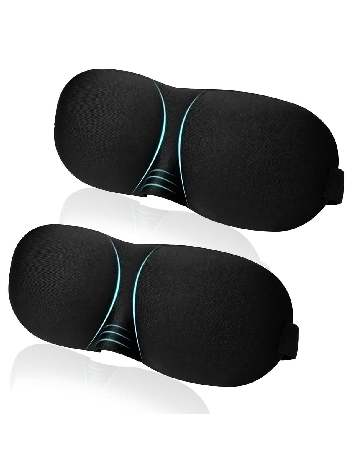 2pcs 3D Sleep Eye Mask, TSV Blackout Eyeshade for Men Women, Adjustable Contoured Eye Cover for Travel