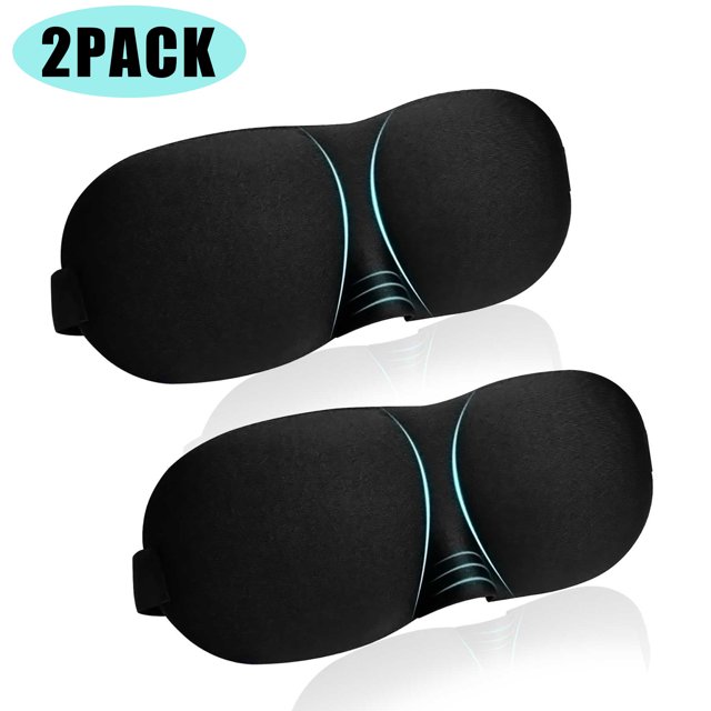 2pcs 3D Sleep Eye Mask, TSV Blackout Eyeshade for Men and Women