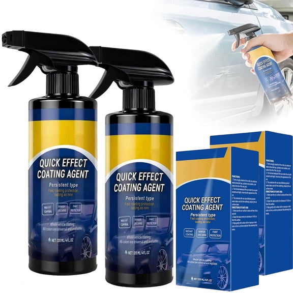 2pcs 4.23oz Quick Effect Coating Agent for Car,Nano Quick Coat Restore,Waterless Wash Polish,Car Paint Spray for Shine and Protection