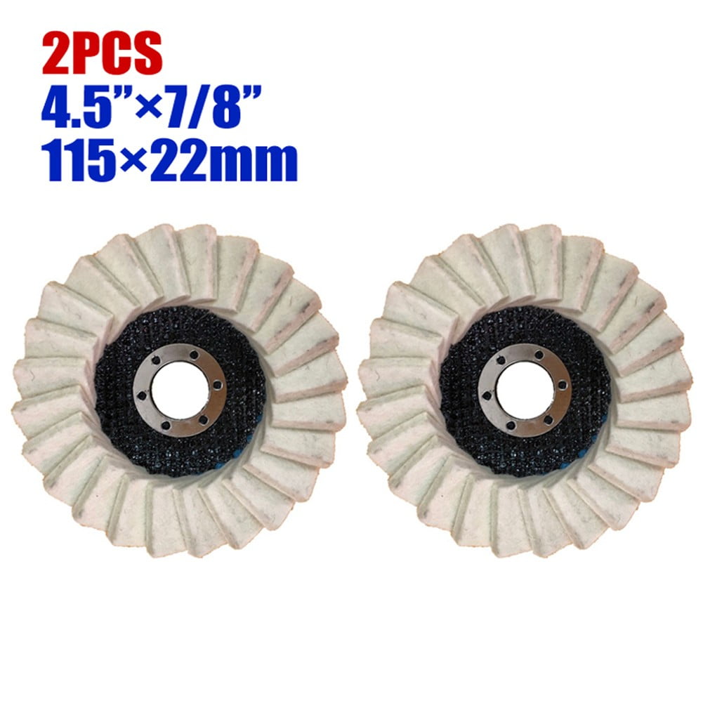 2pcs 4.5Inch 115×22mm Polishing Wheels Grinding Flap Discs Felt Wool