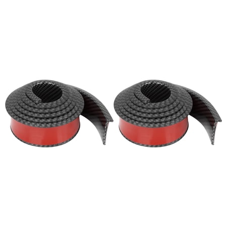 2pcs 4.5cm x 1.5m Car Wheel Mudguard Strip Extension Wheel Eyebrow Protector Decoration Carbon Fiber Pattern