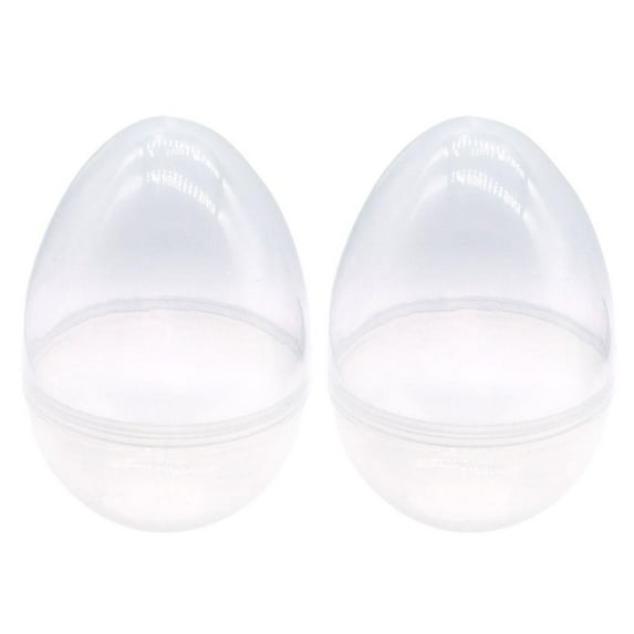 2pcs 4.68 inch Celebrate Clear fillable Plastic Easter Egg, Great for Decor and Baskets