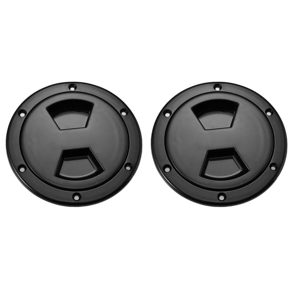 2pcs 4" Boat Inspection Deck Plate Hatch Marine Round Inspection Hatch Deck Plate W/ Detachable Cover Water Tight Black