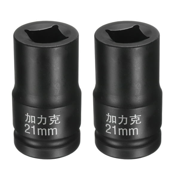 2pcs 4 Point Square Socket 1" Drive 21mm Metric 40CR Square Impact Wheel Socket