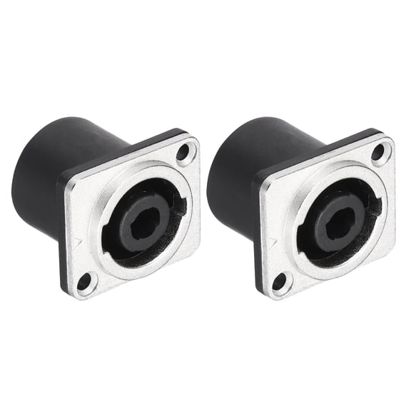 2pcs 4 Pole Speaker Jack Twist Lock,1 Inch XLR Speaker Panel Mounts,Black