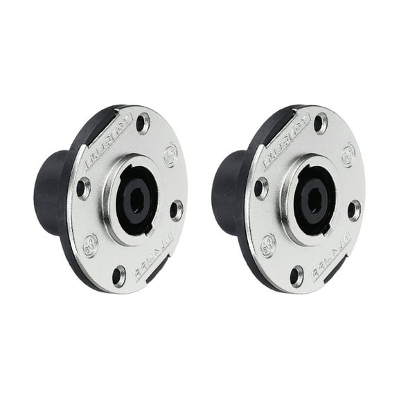 2pcs 4 Pole Speaker Jack Twist Lock,2.2 Inch XLR Speaker Panel Mount,Black
