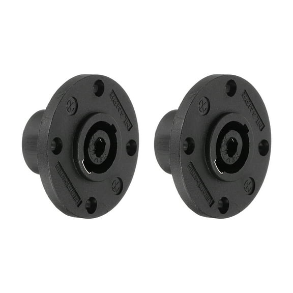 2pcs 4 Pole Speaker Jack Twist Lock,2 Inch XLR Speaker Panel Mount,Black