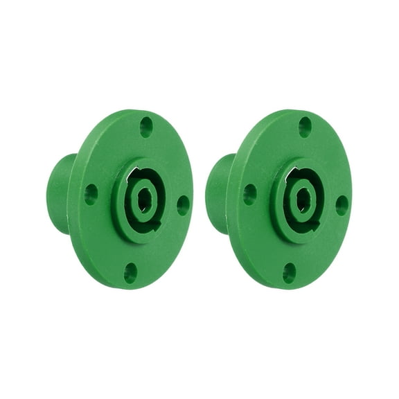 2pcs 4 Pole Speaker Jack Twist Lock,2 Inch XLR Speaker Panel Mount,Green