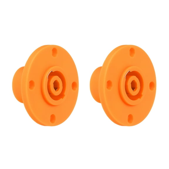 2pcs 4 Pole Speaker Jack Twist Lock,2 Inch XLR Speaker Panel Mount,Orange