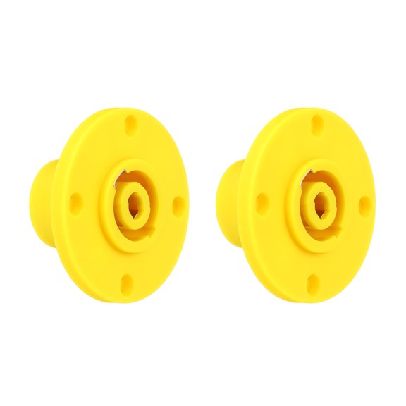 2pcs 4 Pole Speaker Jack Twist Lock,2 Inch XLR Speaker Panel Mount,Yellow