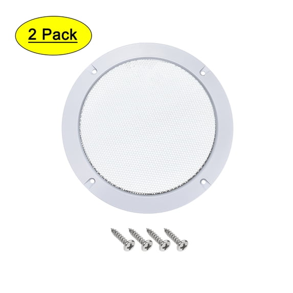 2pcs 4" Speaker Grill Mesh Decorative Circle Woofer Guard Protective Cover Audio Accessories White