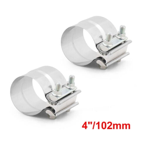 2pcs 4" Stainless Steel Lap Joint Band Exhaust Clamp Pipe Repair T304 Step Clamp