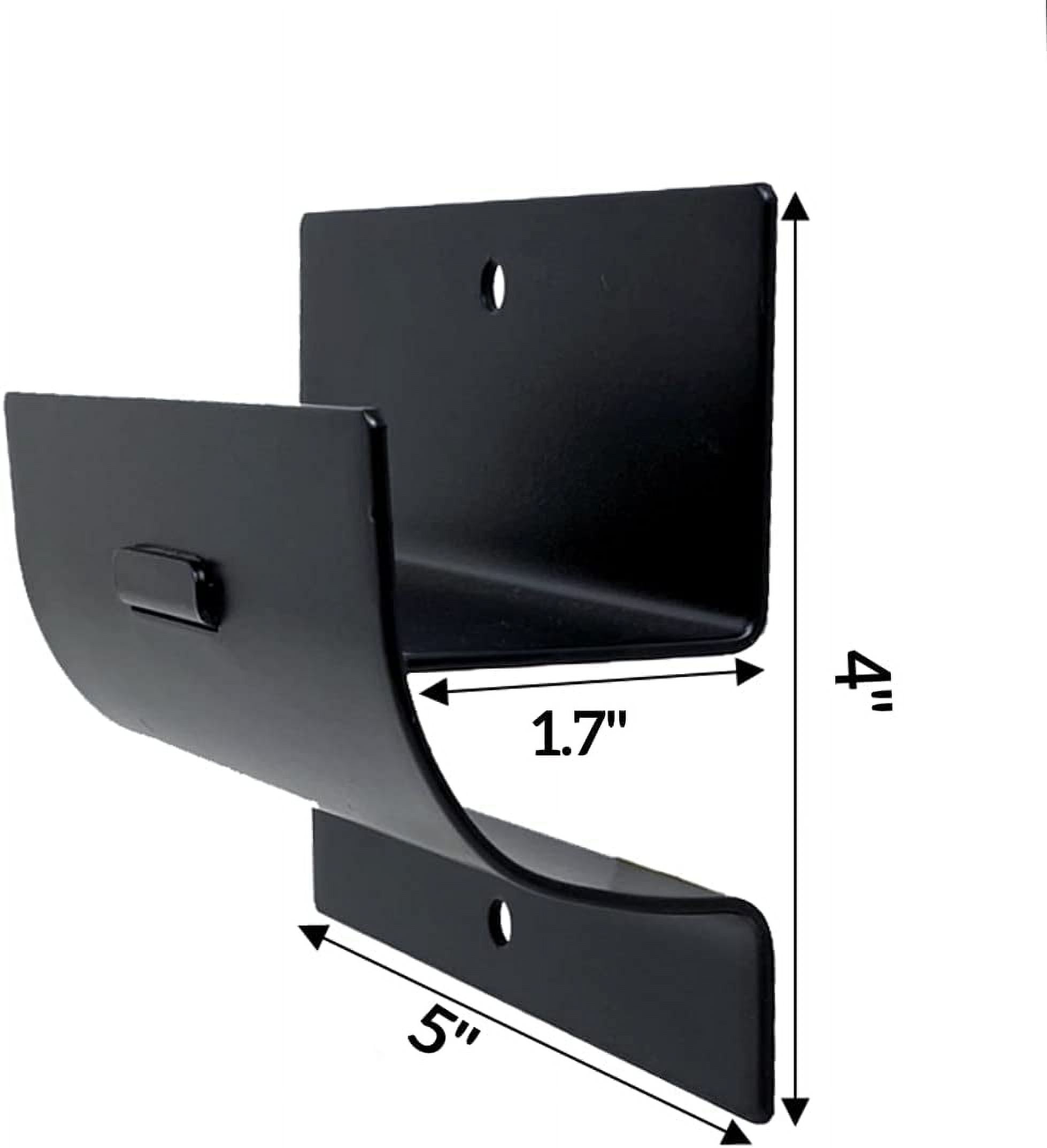 2pcs 4in Steel Wall Mount Ladder and Wheelbarrow Hanger, Matte Black